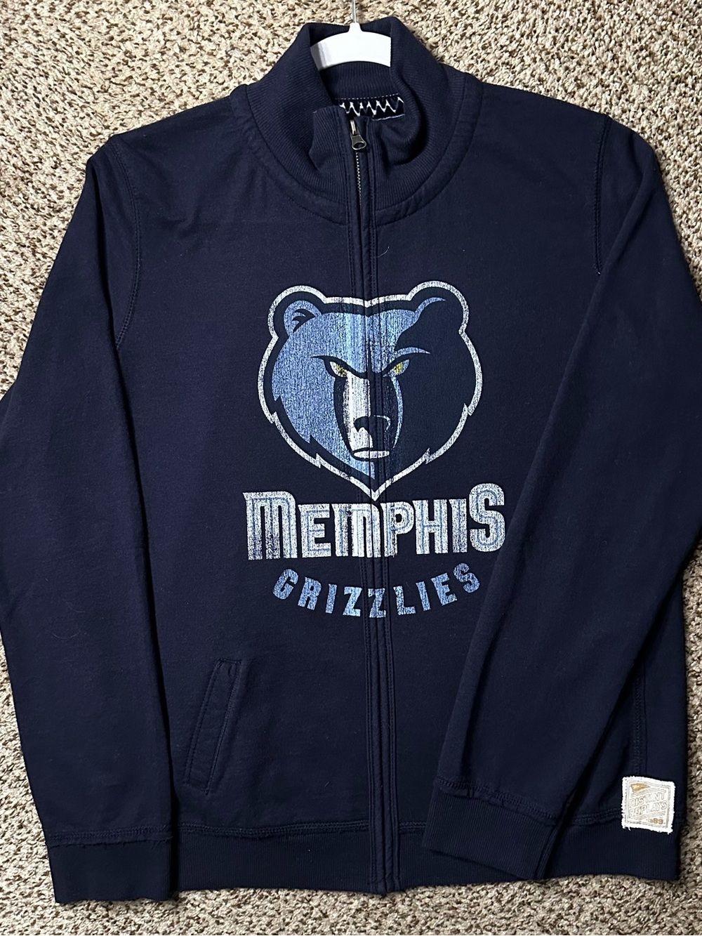 Memphis Grizzlies Navy Full-Zip Hoodie Jacket